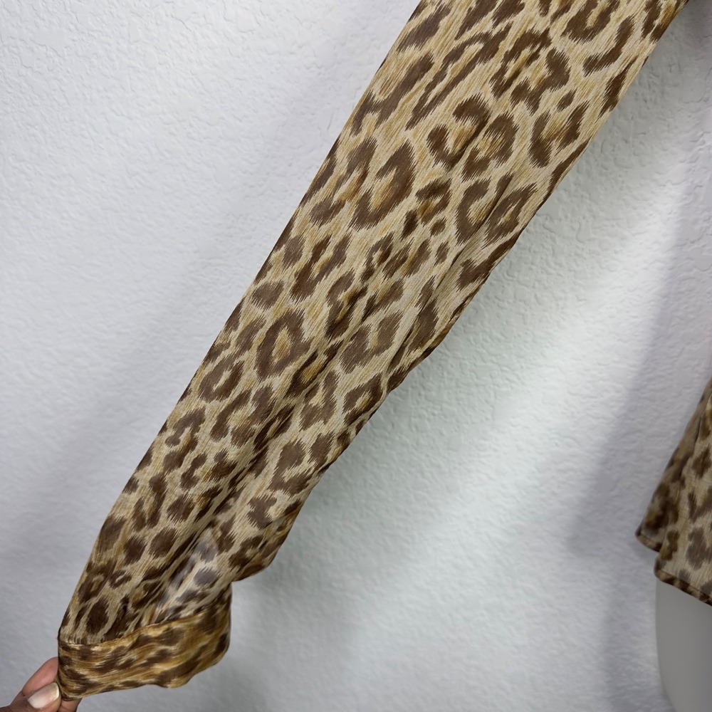 D&G Dolce Gabbana Leopard Silk Tie Blouse Womens IT38/XS Italy Luxury Maximalist - Picture 6 of 13